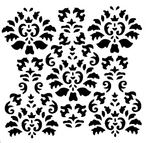 Stencil - Damaged Damask (6x6 inch)